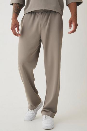 Straight Leg Jersey Knit Twill Sweatpant taupe