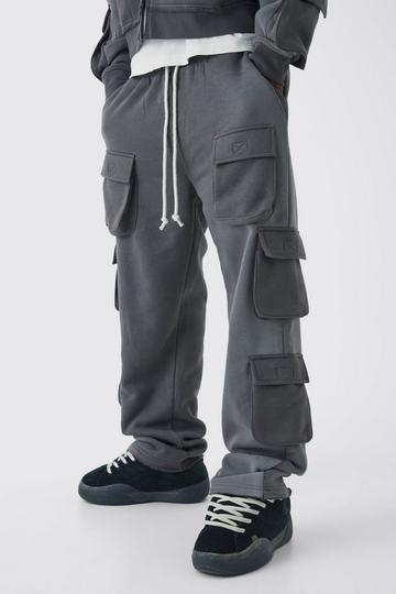 Relaxed Distressed Utility Washed Brushback Joggers charcoal