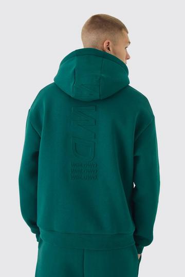 Oversized Embossed Worldwide Hoodie forest