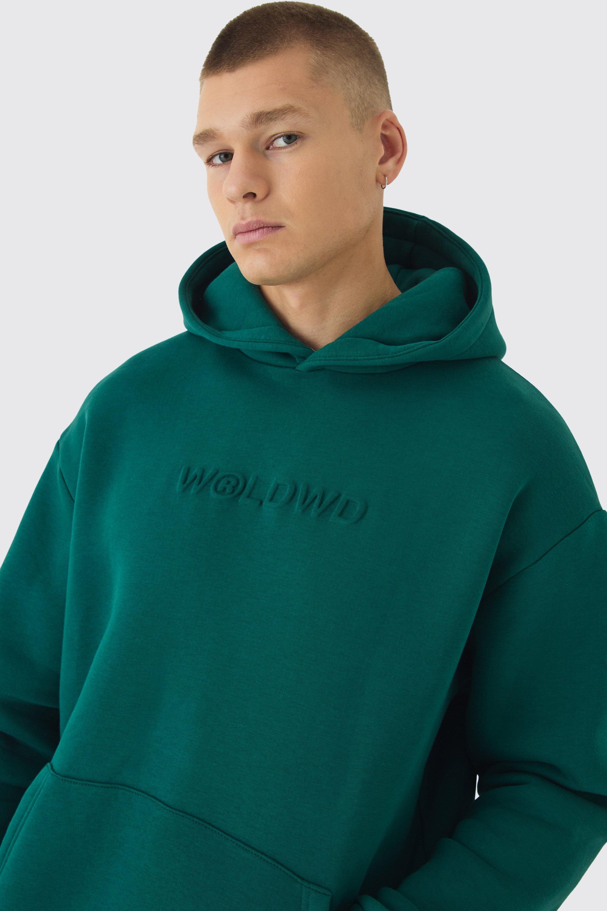 Oversized Embossed Worldwide Hoodie boohoo