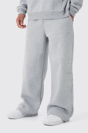 Embossed Worldwide Wide Leg Jogger grey marl