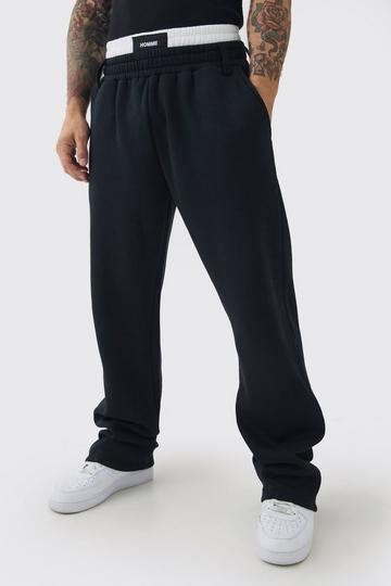 Baggy Joggingbroek Met Dubbele Tailleband black