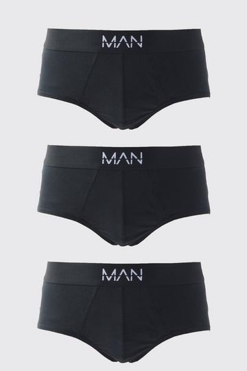 Black 3 Pack Man Dash Briefs