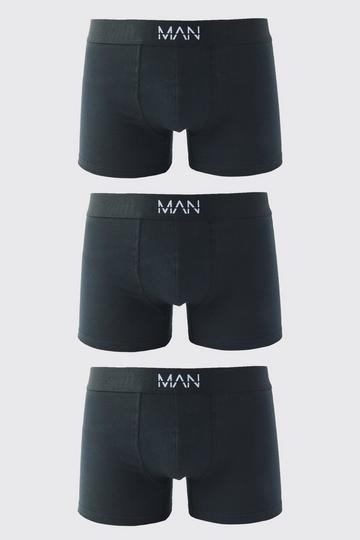 3 Pack Man Dash Mid Length Trunks black