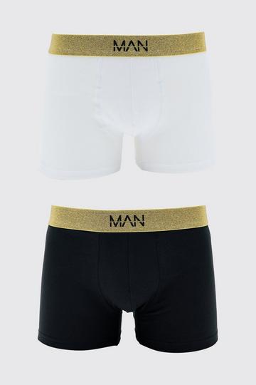 3 Pack Man Roman Gold Waistband Boxers In Multi multi