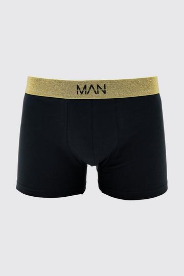 3 Pack Man Signature Gold Waistband Boxers In Black black