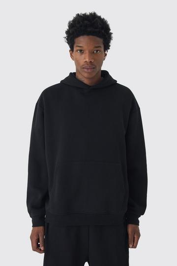 Black 330GSM Basic Oversized Over The Head Hoodie