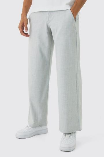 Baggy Fit Pinstripe Trouser With Boxer Double Waistband grey