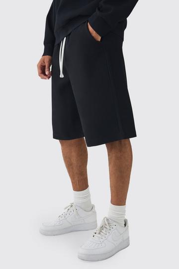 Elasticated Waist Pleated Jorts black