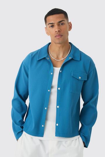 Pleated Overshirt slate blue