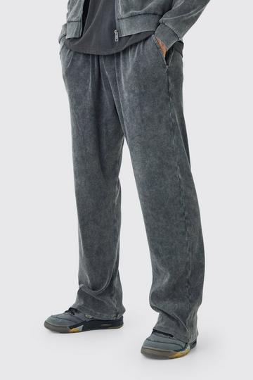 Washed Rib Straight Leg Sweatpant charcoal