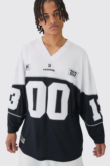 Mesh Varsity Hockey Jersey Top black