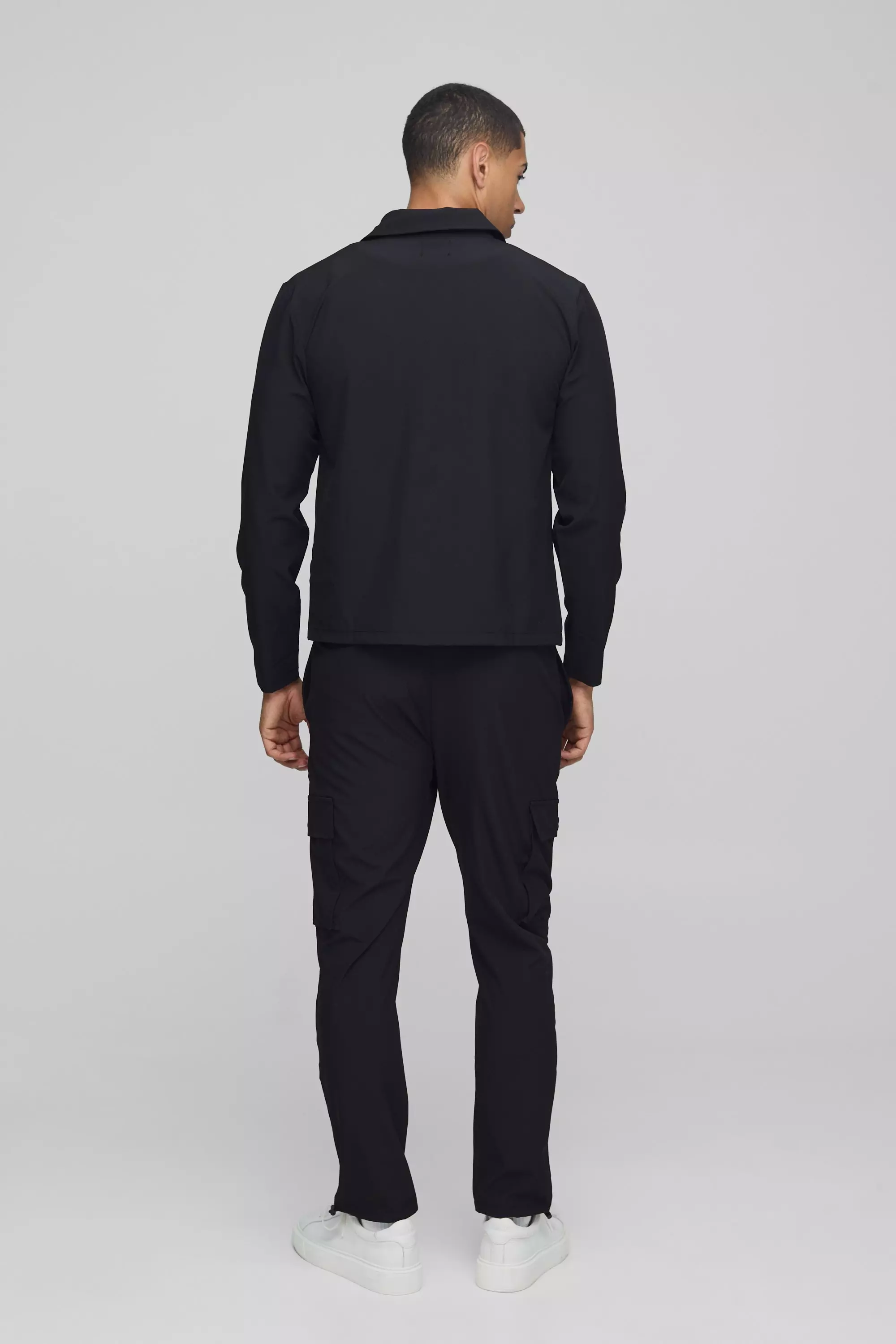 Black Technical Stretch Cargo Shirt & Trouser Set alternative image