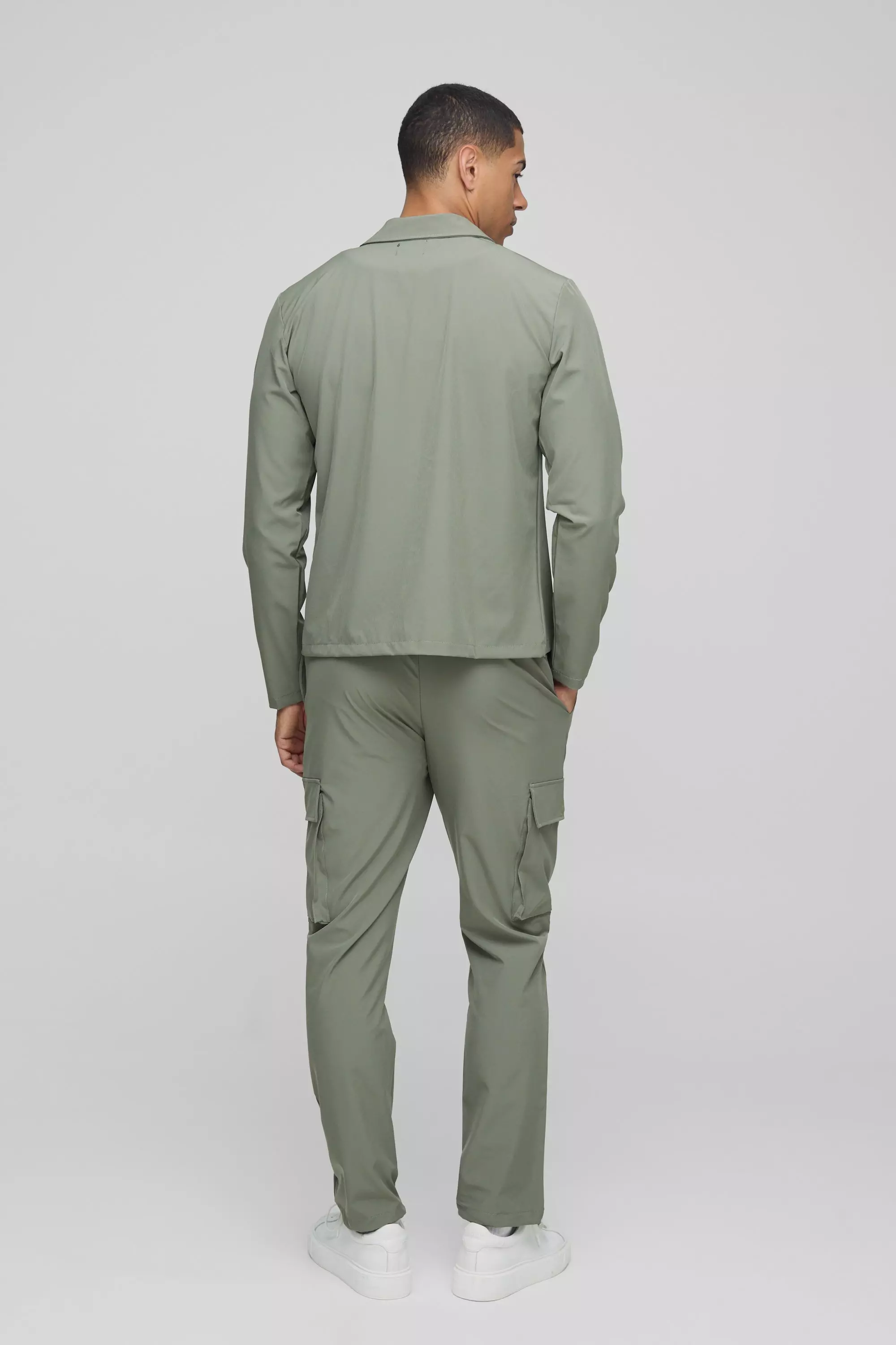 Khaki Technical Stretch Cargo Shirt & Trouser Set alternative image