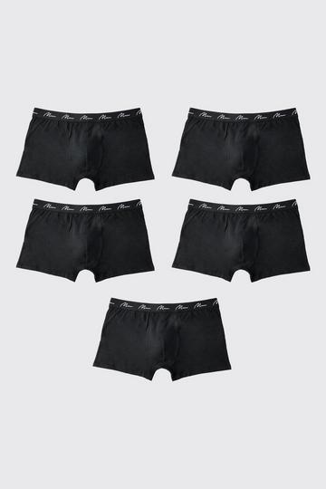 Plus Size 5 Pack Man Script Boxers black