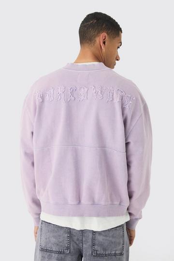 Bomber oversize zippé à déchirures purple