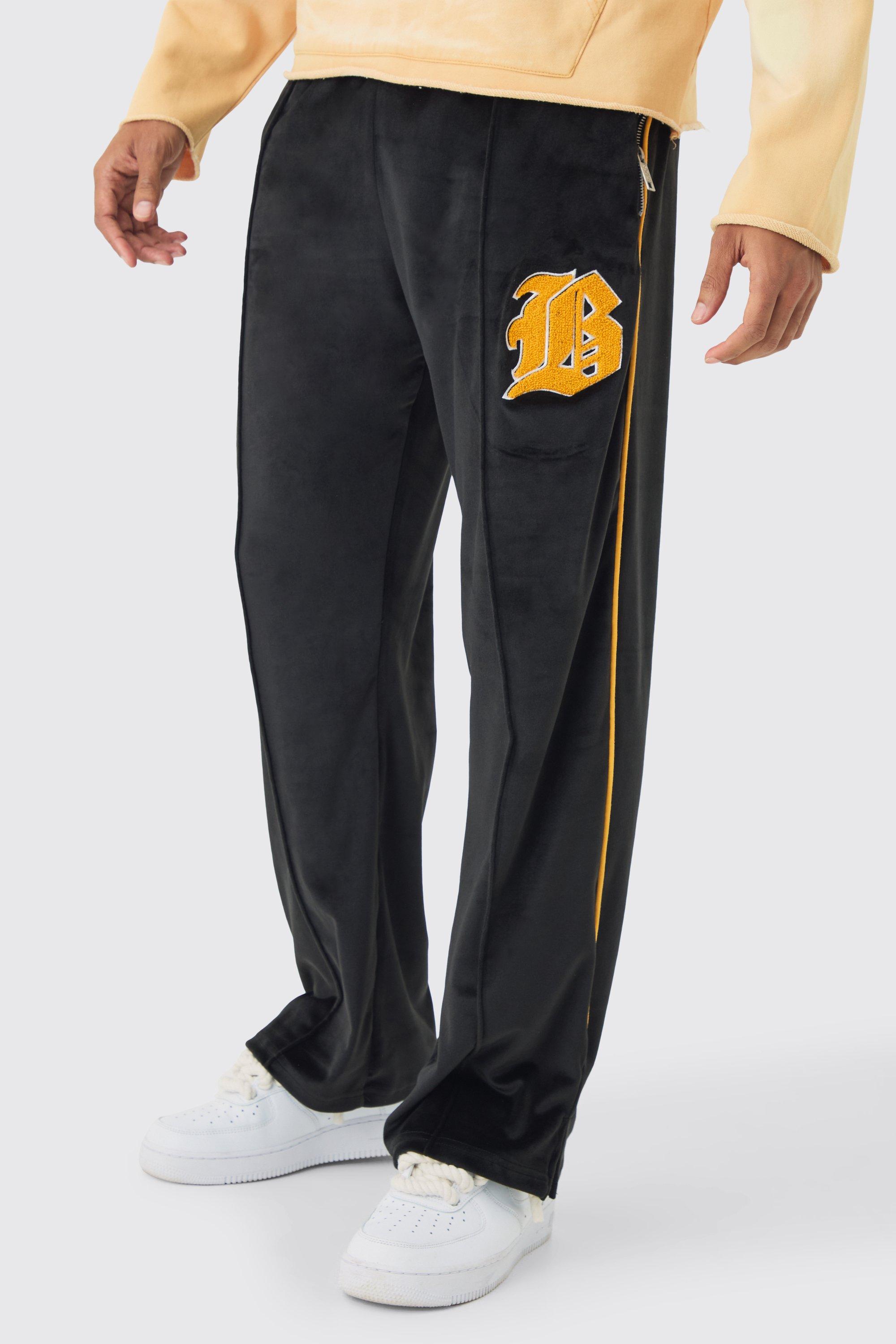 Men's velour sweatpants | boohoo UK