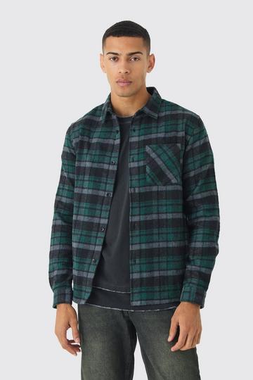 Regular Fit Flannel Check Long Sleeve Shirt forest