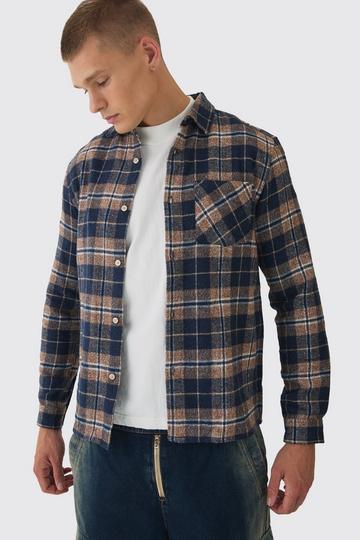 Regular Check Long Sleeve Shirt chocolate