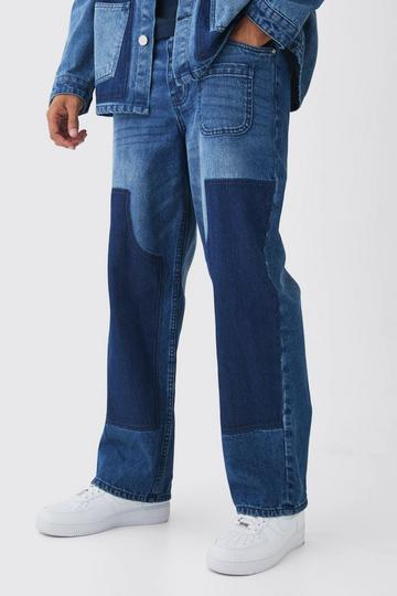 Rigid Baggy Carpenter Dyed Jeans mid blue