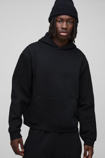 Oversized Basic Boxy Hoodie black