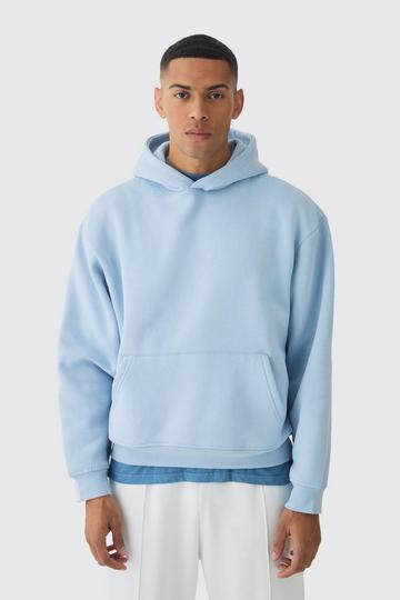 330GSM Oversized Boxy Basic Hoodie light blue