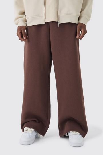 Chocolate Brown 330GSM Extreme Wide Leg Basic Jogger