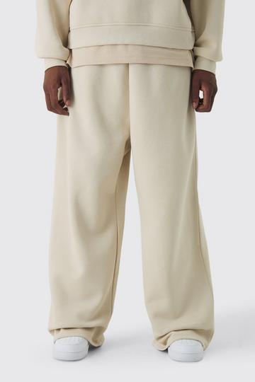 Stone Beige 330GSM Extreme Wide Leg Basic Jogger