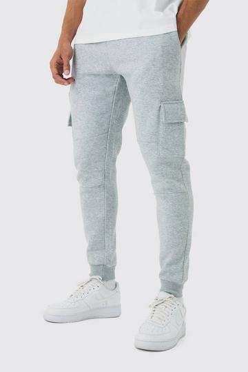 Skinny Fit Cargo Joggingbroek Met Panelen grey marl