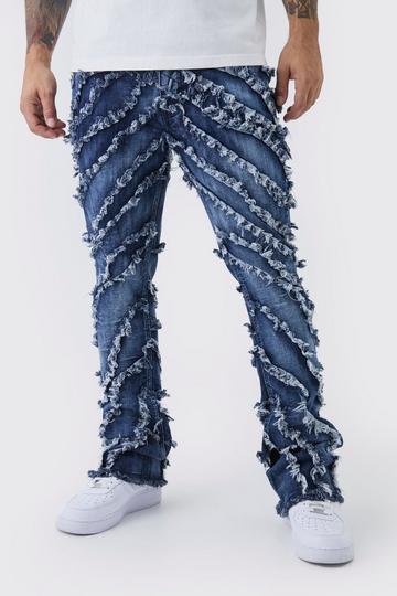 Skinny Flare Wavey Distressed Jeans indigo