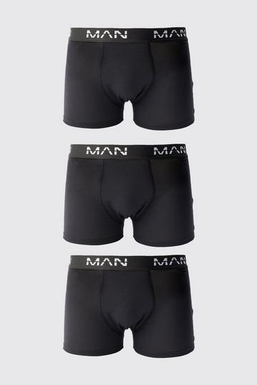 3 Pack Man Dash Mid Length Trunks black