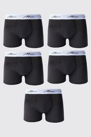 5 Pack Man Signature Trunks black