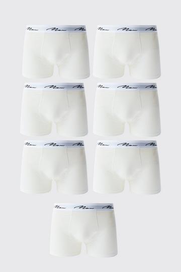 White 7 Pack Man Signature Trunks