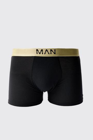 Man Dash Gold Waistband Boxers In Black black