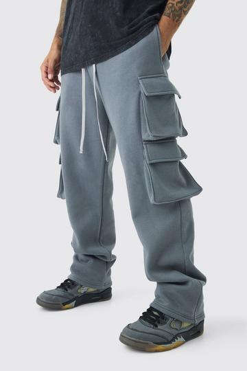 Wide Leg Cargo Joggingbroek Met Zakken slate grey