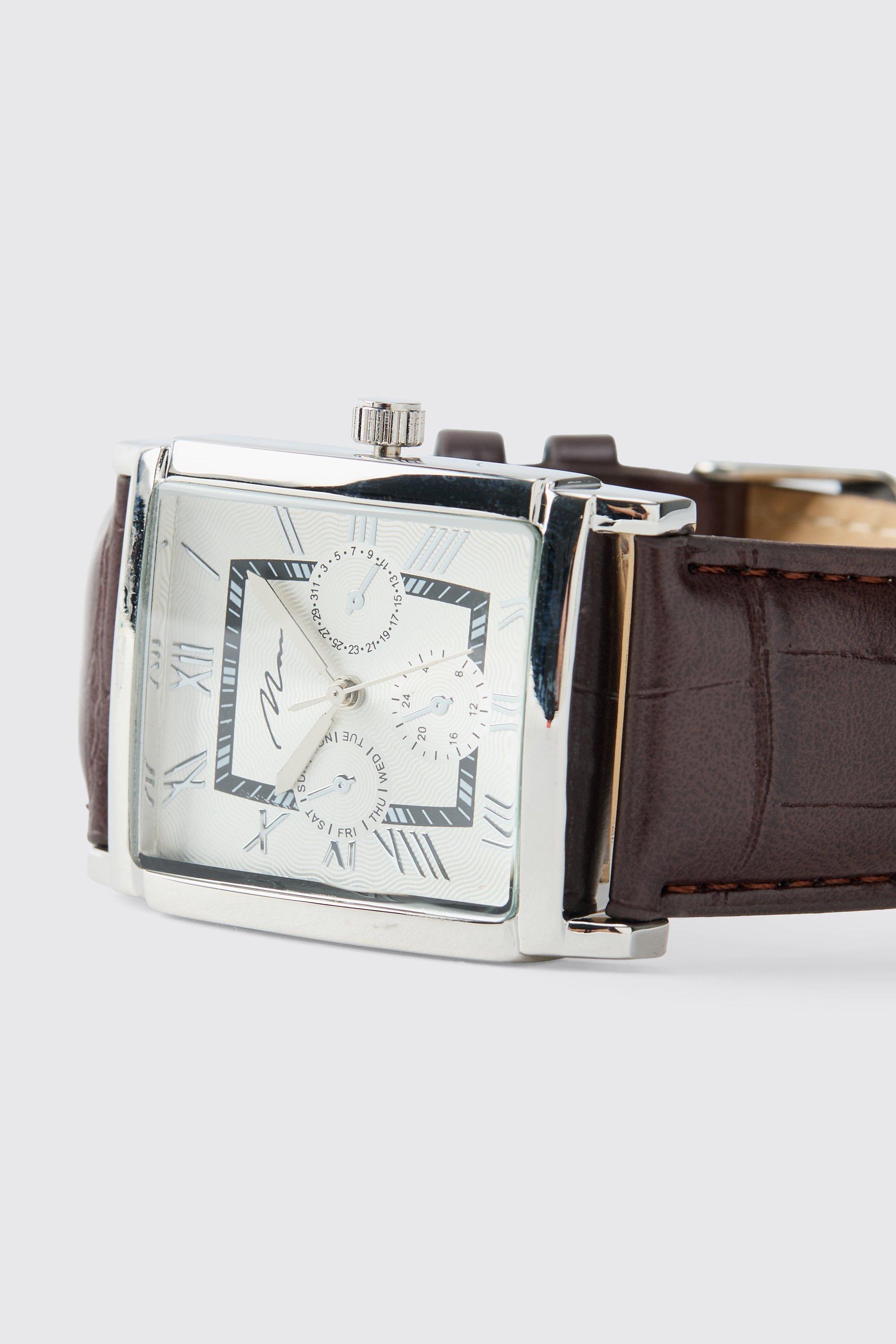 Man Signature Classic Square Watch boohoo DK