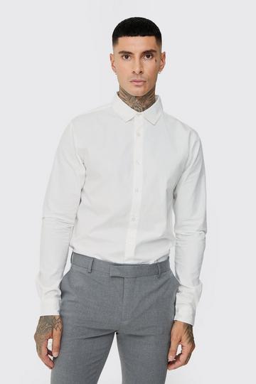 White Tall Poplin Shirt In White