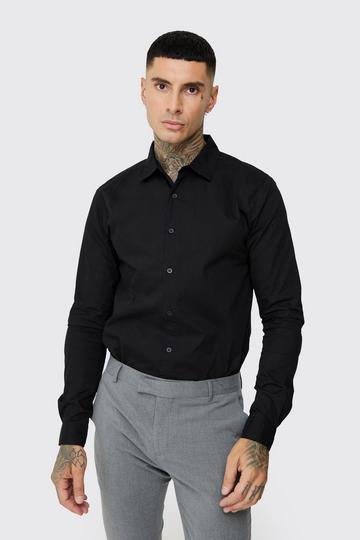 Tall - Chemise en popeline en noir black