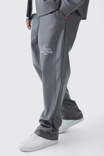 Plus Straight PU Carpenter Trouser grey