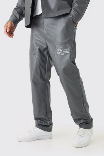 Tall Straight Pu Carpenter Trouser grey