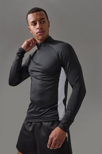 Man Active Pro Regular Fit 1/4 Zip Top black