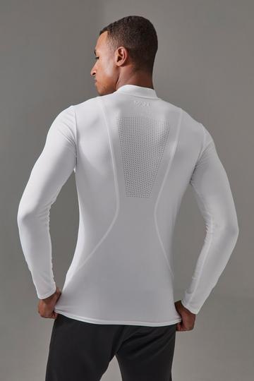 White Man Active Pro Long Sleeve High Neck Perforated Base Layer