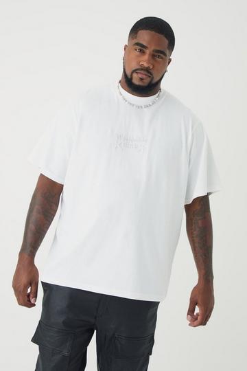 White Plus Worldwide Debossed T-shirt In White