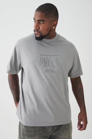 Plus MAN Moto Debossed T-shirt charcoal