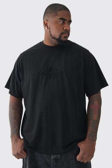 Plus Man Diamond Debossed T-shirt black