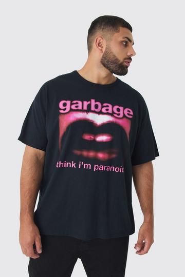 Black Plus Garbage License Print T-shirt