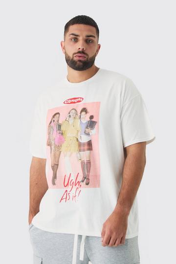 White Plus Clueless License Print T-shirt