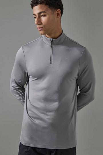 Man Active Performance 1/4 Zip Top grey