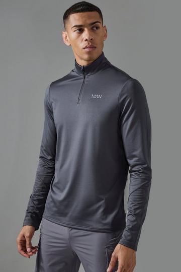 Man Active Performance 1/4 Zip Top charcoal