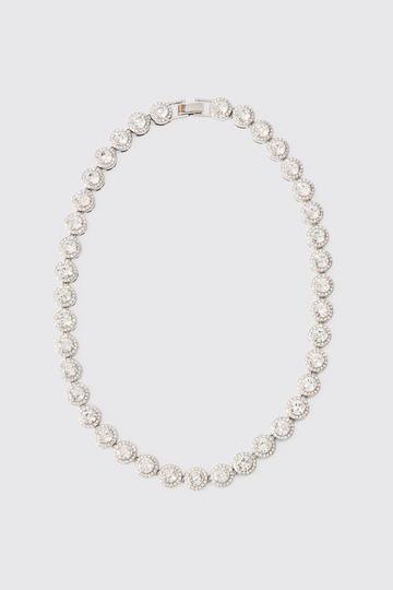 Iced Gem Chain Necklace silver